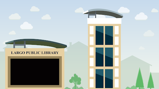 An illustration of the Largo, FL, Public Library.